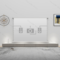 Écran de projection électrique au sol, tissé blanc, acoustiquement transparent, 4K, longue projection, HD, cinéma, auto-rétractable, 150 pouces, 16:9