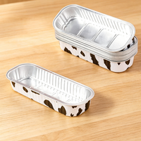 Barquette rectangulaire en aluminium de 200 ml, qualité alimentaire, jetable, compatible four, pour desserts et emballages à emporter