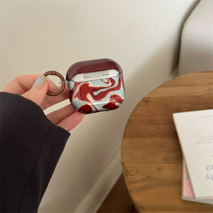 Imd <span class=keywords><strong>Original</strong></span> nouveau étui pour écouteurs pour <span class=keywords><strong>Airpods</strong></span> <span class=keywords><strong>Pro</strong></span> 1/2/3rd bleu marron lignes irrégulières écouteurs sans fil housse de protection - Product Image 3