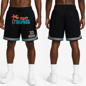 Shorts de sport et de basketball pour hommes, en tissu mesh, avec logo brodé personnalisé, style streetwear tendance, vente en gros, promotion. - Product Image 2