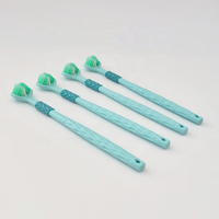 Brosse à dents manuelle quotidienne pour salle de bain avec 3 têtes ergonomiques, poils souples, manche en plastique sans BPA pour usage domestique