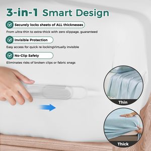 2025 Upgraded <b>Bed</b> <b>Sheet</b> Holders Fits Twin Queen King Mattress Space-Saving Foldable <b>Sheet</b> Straps <b>Bed</b> <b>Sheet</b> Holder for Corners - Product Image 3