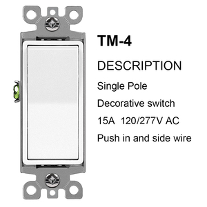 Ul được liệt kê 120/277V trang trí mái chèo Rocker chuyển đổi thay thế trắng Tường Ánh Sáng Thiết bị chuyển mạch khu dân cư - Product Image 4