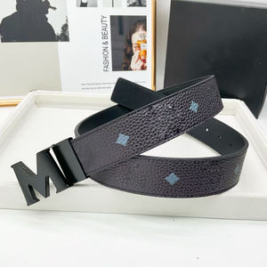 Thắt lưng nam da bò thật cao cấp kiểu cổ điển, khóa hợp kim vàng hoa văn cổ điển, khóa chữ M, phong cách thường ngày, thiết kế tùy chỉnh, thời trang cao cấp - Product Image 5