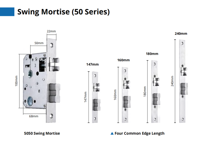 Lock Body Size 5050 6050 Mortise Lock Body 22*147mm 160mm 180mm 240mm Faceplate Size ...