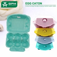 Cartons à œufs en pulpe de papier moulés, vente chaude, 6 œufs par carton