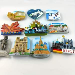 Aimant de réfrigérateur magnétique en résine 3D personnalisé Souvenir de <span class=keywords><strong>voyage</strong></span> du monde Cadeau aimant de réfrigérateur bon marché Canada Grèce Paris - Product Image 4