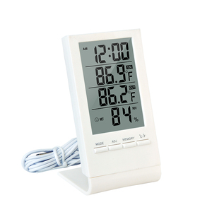 Medidor Digital de temperatura y humedad, higrómetro con reloj, máximo/MIN - Product Image 1