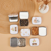 Boîte en fer blanc miniature rectangulaire à charnière avec impression personnalisée et gaufrage, fabriquée à partir de matériaux recyclés, pour bonbons et menthes