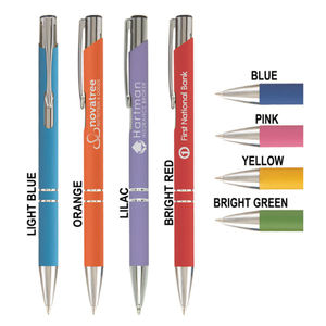 Stylo rétractable en métal Ascent à encre bleue - Product Image 1