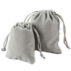 Pochette à cordon en velours avec logo personnalisé imprimé, emballage cadeau haut de gamme pour bijoux et cosmétiques - Product Image 4