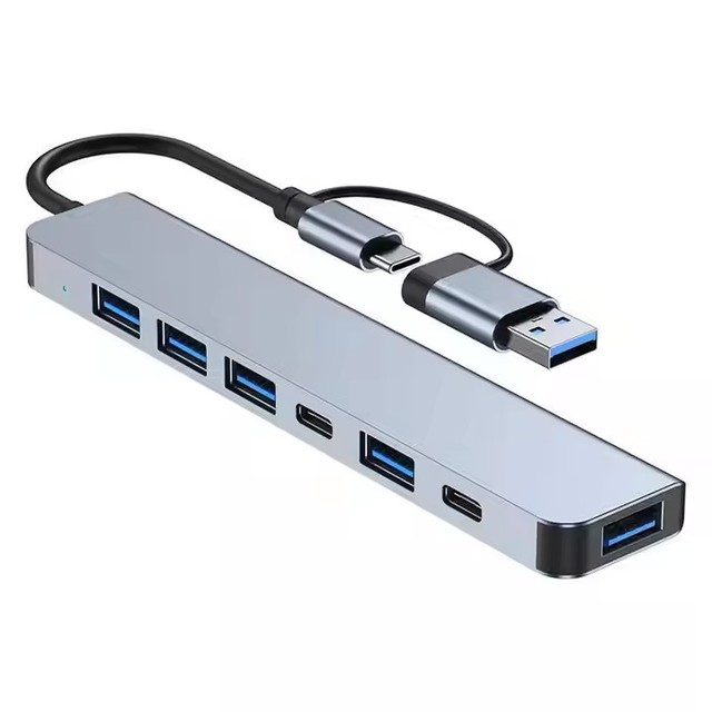 Multi Port USB USB-C Hub Aluminum Alloy 7 in 1 Adapter OTG Splitter 7 in 1 Adapter Type c 3.0 USB HUB for Laptop PC Computer