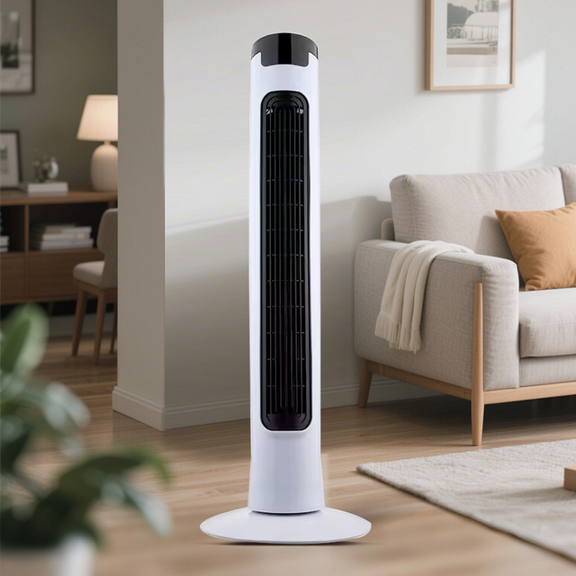 220 Volt Mechanical Tower Fan Bladeless Motor Energy Efficient Electric Desk Bathroom Air Cooling Plastic Model Household