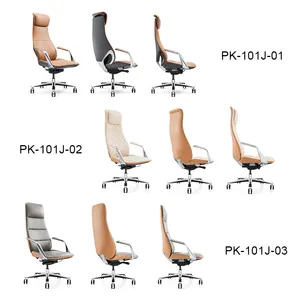 Commercial Furniture High Back Genuine Leather Office Chair With Luxury Design Cadeira Escritorio