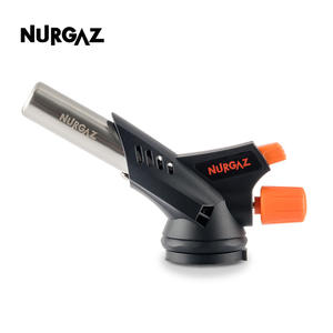 Encendedor de camping Nurgaz con cartucho para exteriores, lanzallamas con boquilla invertible, encendedor electrónico azul gris - Product Image 5