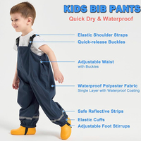 Kinder-Regenhose, Einteiler, Wasserdicht, Atmungsaktiv, für Kindergarten und Outdoor-Wanderungen