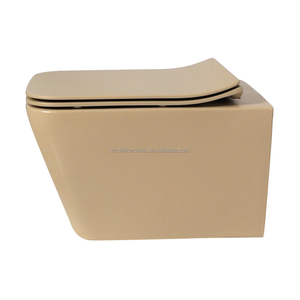<span class=keywords><strong>WC</strong></span> <span class=keywords><strong>suspendu</strong></span> mural de luxe en beige mat, avec <span class=keywords><strong>bidet</strong></span> intégré, allongé, pour salle de bain - Product Image 3