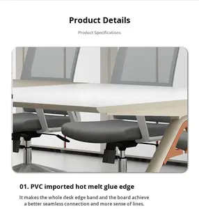 <span class=keywords><strong>Table</strong></span> de conférence moderne et simple pour 10 personnes avec boîte de câblage intégrée, combinaison de chaises pour petite salle de <span class=keywords><strong>réunion</strong></span>, idéale pour le bureau, la réception et les invités - Product Image 4