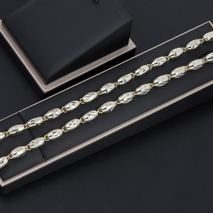 Collier personnalisé JXX, plaqué or 14 carats, chaîne Belcher, bijoux en laiton de luxe pour femmes et hommes, OEM/ODM pris en charge - Product Image 3