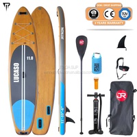 JTRDA Planches de sup de style en bois de 11 pi de dernière conception Planche de sup gonflable Planche de sup d'aventure pour le surf