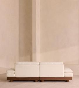 Sofa kayu jati sudut taman luar ruangan Modern furnitur jati tiga kursi untuk rumah dan Hotel gaya santai - Product Image 5