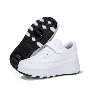 Chaussures à roulettes ZHOYA à double roue pour débutants, adolescents, chaussures à double usage, version légère, <span class=keywords><strong>roues</strong></span> rétractables - Product Image 1
