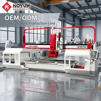 Máquina de Corte de Piedra CNC Tipo Sawjet de Hoyun Machinery para Encimeras de Cocina de Mármol, Granito y Cuarzo