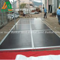 Plancher de scène de danse en contreplaqué avec cadre en aluminium de 60 cm de hauteur, revêtement en cassette pour tente de réception
