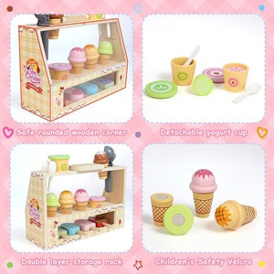 Juguete de Madera de Simulación de Heladería y Granizado - Juguetes de Cocina para Cortar, Caja Registradora, Juguetes Interactivos para Padres e Hijos - Product Image 2