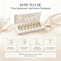 LANCE Private Label – Coffret d'ampoules de sérum hydratant naturel et d'acide hyaluronique à 100 % – Sérum anti-âge et anti-rides avec résultats en 7 jours