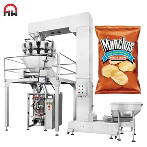 Vertical linear multihead weigher packaging machinery potato chips sugar rice packing machine multi-function package machines