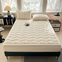 Couvre-lit matelassé en velours Shu épaissi et doux, avec rembourrage supplémentaire en polyfibre, pour toutes les saisons