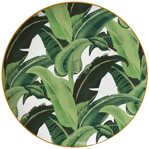 Juego de utensilios de cocina de porcelana, platos de porcelana con diseño de hojas de palma, vajilla de cerámica, venta al por mayor - Product Image 5