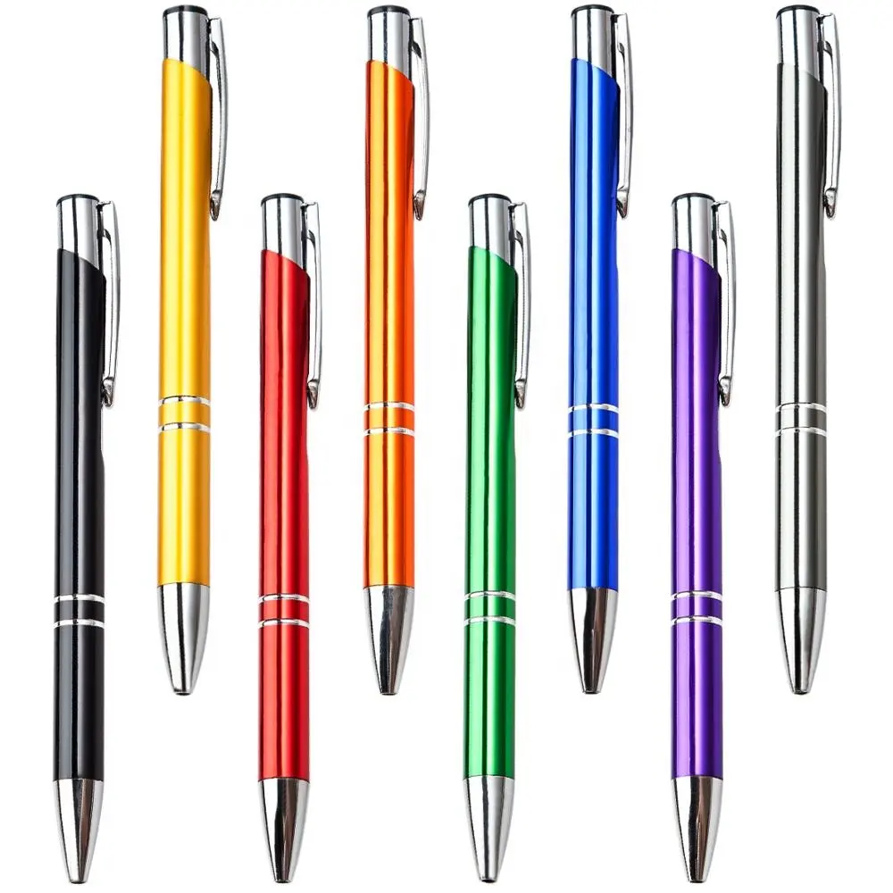 Toptan yeni özel Logo Stylus tükenmez kalemler ile reklam lüks yüksek kaliteli alüminyum Metal tükenmez kalem