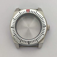 Accessoires pour boîtier de montre 43 mm, acier inoxydable 316L, lunette en aluminium, verre saphir, intérieur noir et rouge, étanche, mouvement NH35 NH36