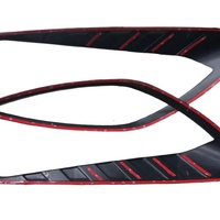 Couvre-phare extérieur de voiture chromé/noir/rouge en ABS avec ruban adhésif 3M pour protection et décoration Kia Picanto 2012 KQD KQD-3343 Kit carrosserie 4x4