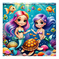 Kit Mosaik DIY Putri Duyung Laut Kartun Lukisan Berlian Persegi Resin Bulat Full Drill untuk Dewasa Dekorasi Rumah Kreatif ASF2914