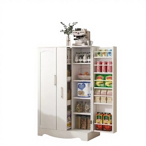 Mobili per Organizzazione e Stoccaggio in Legno, Moderni Armadi da <span class=keywords><strong>Cucina</strong></span> <span class=keywords><strong>con</strong></span> Ante Alte e Ripiani Regolabili, 5 Ripiani - Product Image 4