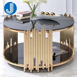 Campione gratuito home living room furniture rotondo di metallo in acciaio inox no piegato <span class=keywords><strong>oro</strong></span> <span class=keywords><strong>vetro</strong></span> <span class=keywords><strong>tavolino</strong></span> - Product Image 1