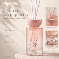 Diffuseur à bâtonnets personnalisé 200 ml, Parfum d'ambiance Pêche Rosée, Marque privée, Achat en gros OEM pour Cadeau, Commerce de détail, Boutique, Hôtel et Spa