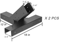 Kit de support de hamac robuste pour bois de 4 x 4, capacité de 500 lb, ne comprend pas les poteaux en bois, support de hamac DIY, support en bois, 1 paire
