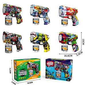 Pistola <span class=keywords><strong>de</strong></span> <span class=keywords><strong>Burbujas</strong></span> Eléctrica Portátil <span class=keywords><strong>de</strong></span> 15 Agujeros, Juguete <span class=keywords><strong>de</strong></span> <span class=keywords><strong>Burbujas</strong></span> para Niños, para Exteriores, con Diseño <span class=keywords><strong>de</strong></span> Graffiti - Product Image 2