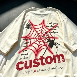 Us Size Custom Silk Screen Print Cotton Oversized Vintage Suitable for <strong>Spiderman</strong> Fans Low Price Wholesale Cotton Men's T-Shirts - Product Image 2