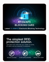 RFID Blocking Card Anti-theft RFID Signal Blocker Card Waterproof & Weatherproof Business Card for Hotel Use
