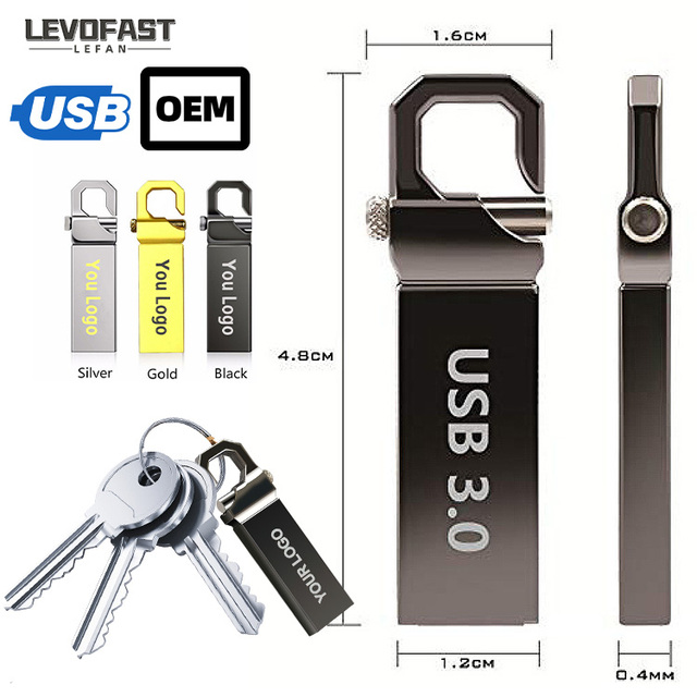 LEVOFAST Custom Logo Printing USB Flash Drives Wholesale 8GB 32GB 16GB 64GB 128GB Thumb Drive 2.0 3.0 USB Memory Stick