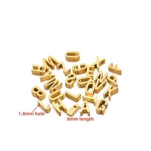 5pcs/bag Stainless Steel Letter Pendant 8mm English Alphabet Letter <strong>Charm</strong> Pendants Jewelry Making Accessories - Product Image 3