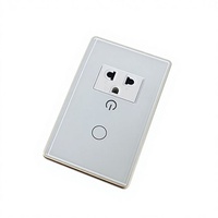 Prise intelligente Wi-Fi US en verre et métal, tactile, pour maison connectée, sans fil neutre, contrôle à distance par application, interrupteur mural 1 gang, compatible Google Alexa