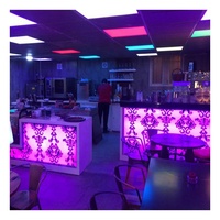 Idées de comptoir de bar d'accueil pour la maison, sur mesure, magnifiques, motif floral, surface solide, design lumineux LED, meubles de bar pour la maison