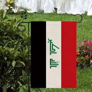 Drapeau de l'Irak, extérieur, <span class=keywords><strong>en</strong></span> lin de haute qualité, 12*18 pouces, plus de styles pour vous de choisir - Product Image 5