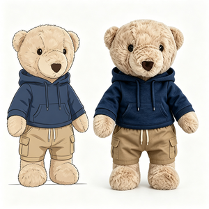 Orsacchiotto di Peluche Casual <span class=keywords><strong>con</strong></span> <span class=keywords><strong>Felpa</strong></span> <span class=keywords><strong>con</strong></span> Cappuccio, Giocattolo Morbido Personalizzato in Stile Casual - Product Image 1